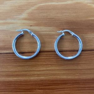 SOLD Italian 925 Sterling Silver Hoop Earrings
